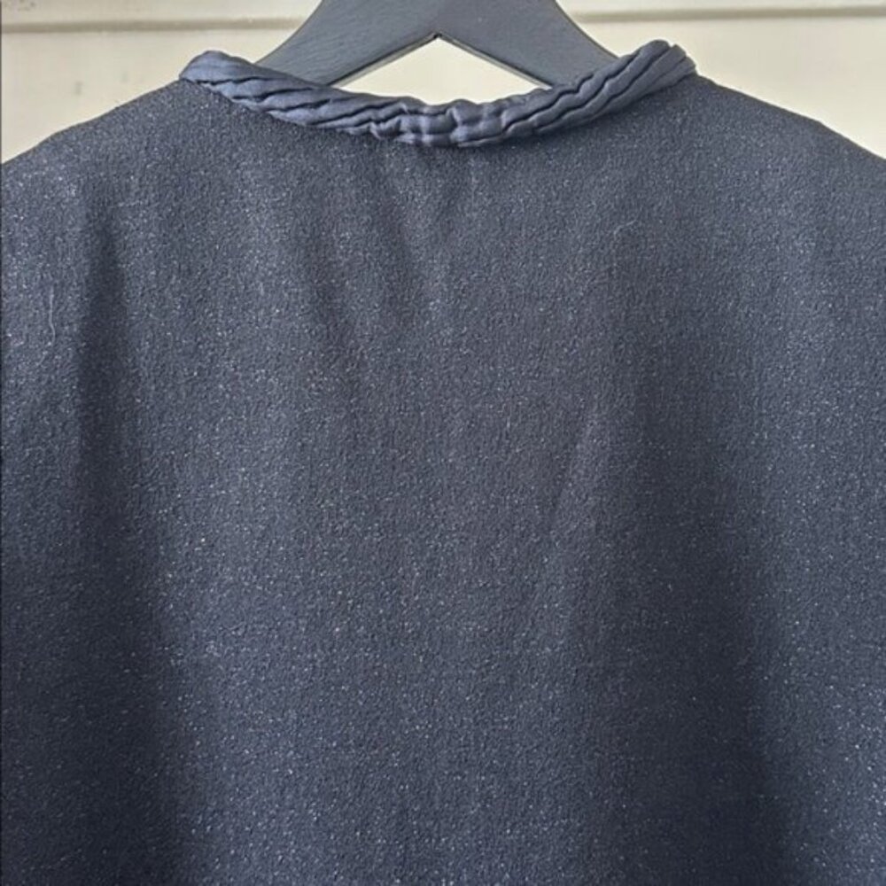 New Saint Laurent wool silk cap sleeve shift sheath boxy knee length mini dress - Picture 10 of 16